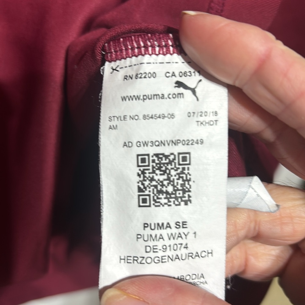 Puma maroon quarter zip light weight sweatshirt - Picture 6 of 6
